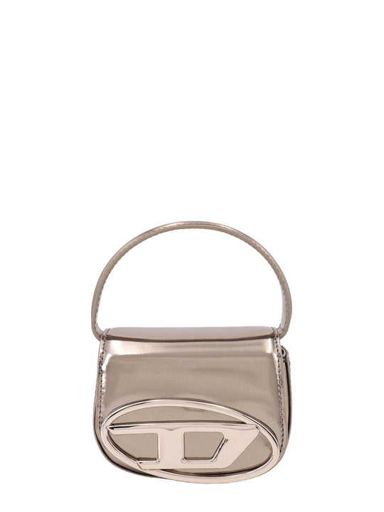 Leather Handbag With Frontal Monogram