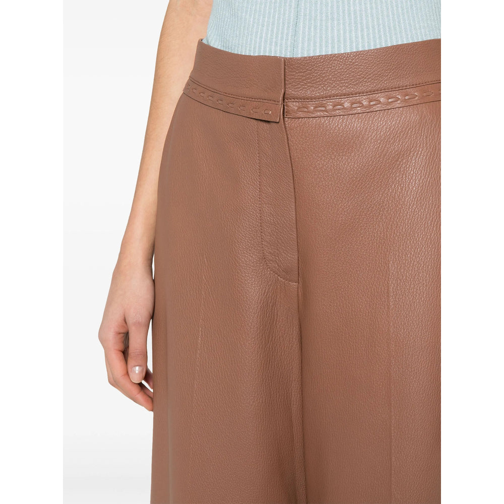 Fendi Leather Pants - Brown | 3e4500be5c6d90080d8a15b6638f37514a6f2034