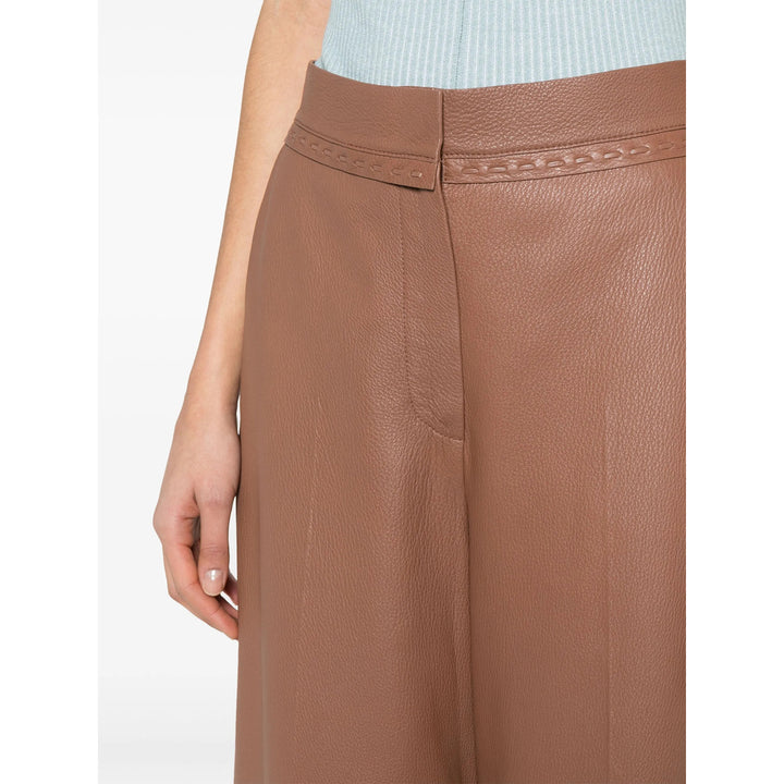 Fendi Leather Pants - Brown | 3e4500be5c6d90080d8a15b6638f37514a6f2034