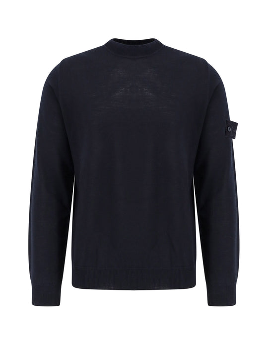 Wool Sweater With Stone Island Badge