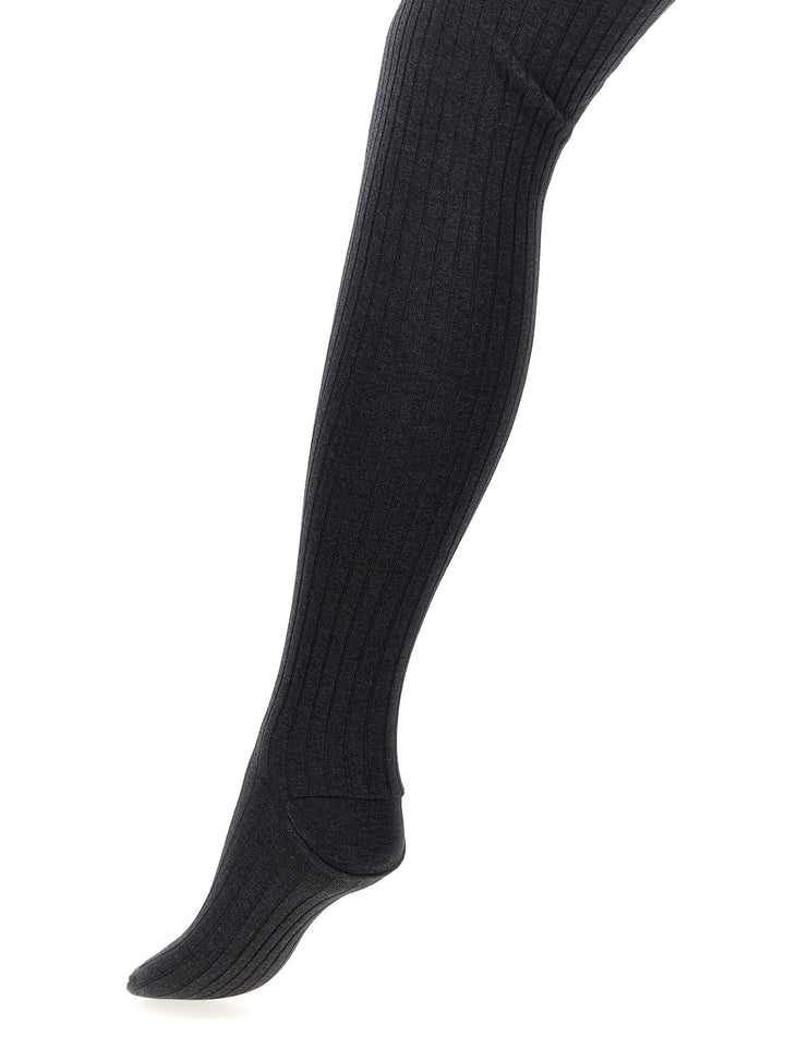 Prada Ribbed Tights Socks - Gray | 2bf856f979a835dbc75df938e6bf14eac26582a0
