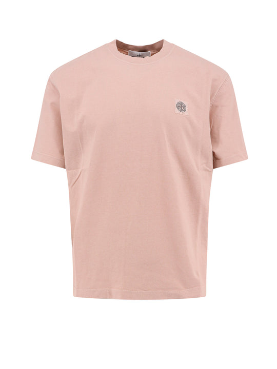 Organic Cotton T-Shirt With Frontal Logo Patch