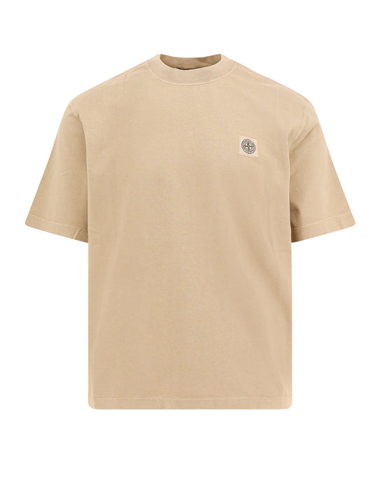Organic Cotton T-Shirt With Frontal Logo Patch