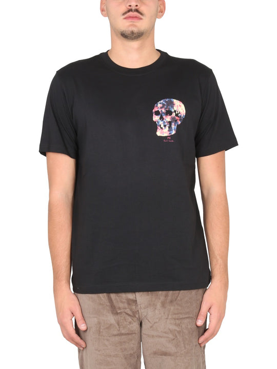 Tie Dye Skull Print T-Shirt