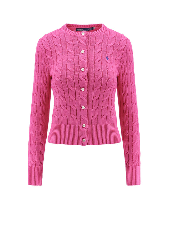 Cotton Cardigan With Embroidered Logo