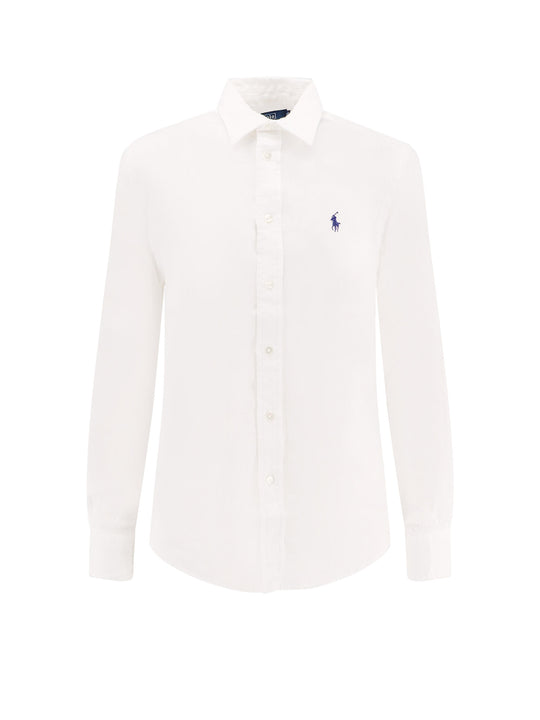 Linen Shirt With Logo Embroidery