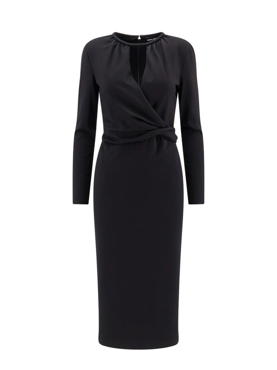 Eco-Viscose Dress With Frontal Drapery