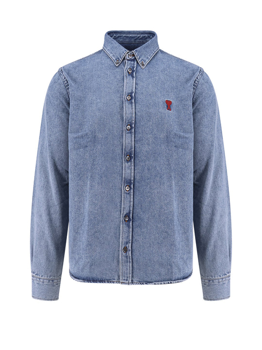 Denim Shirt With Ami De Coeur Embroidery