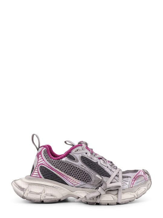 3xl Mesh And Leather Sneakers With A Used Effect