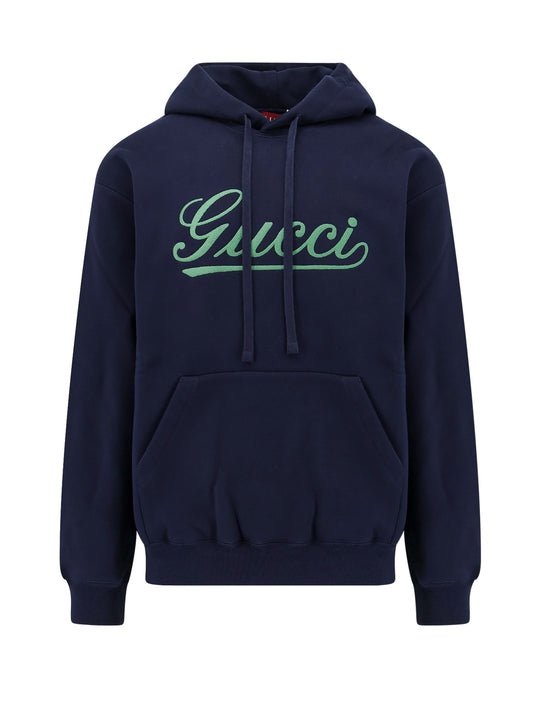Cotton Sweatshirt With Gucci Embroidery On The Front