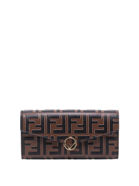 Continental Leather Wallet With Embossed Ff Logo