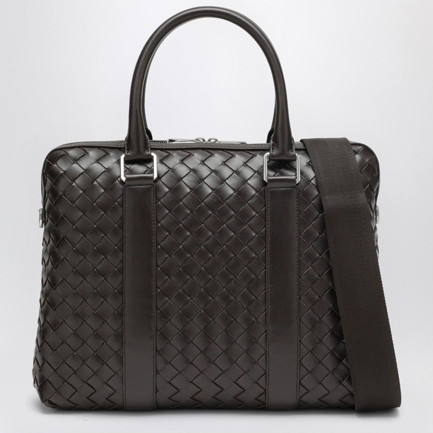 Intrecciato Brown Small Business Bag