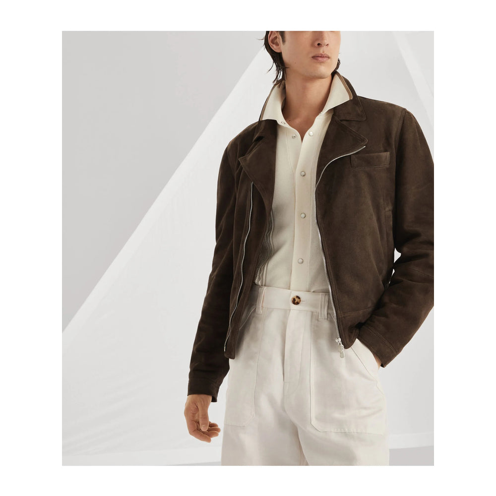Brunello Cucinelli Leather Outerwears - Brown | 0093d050bde743fd052fe20284db3320ffb4b9ea