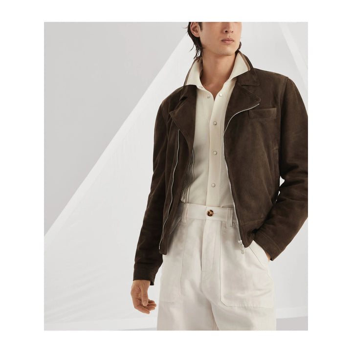 Brunello Cucinelli Leather Outerwears - Brown | 0093d050bde743fd052fe20284db3320ffb4b9ea