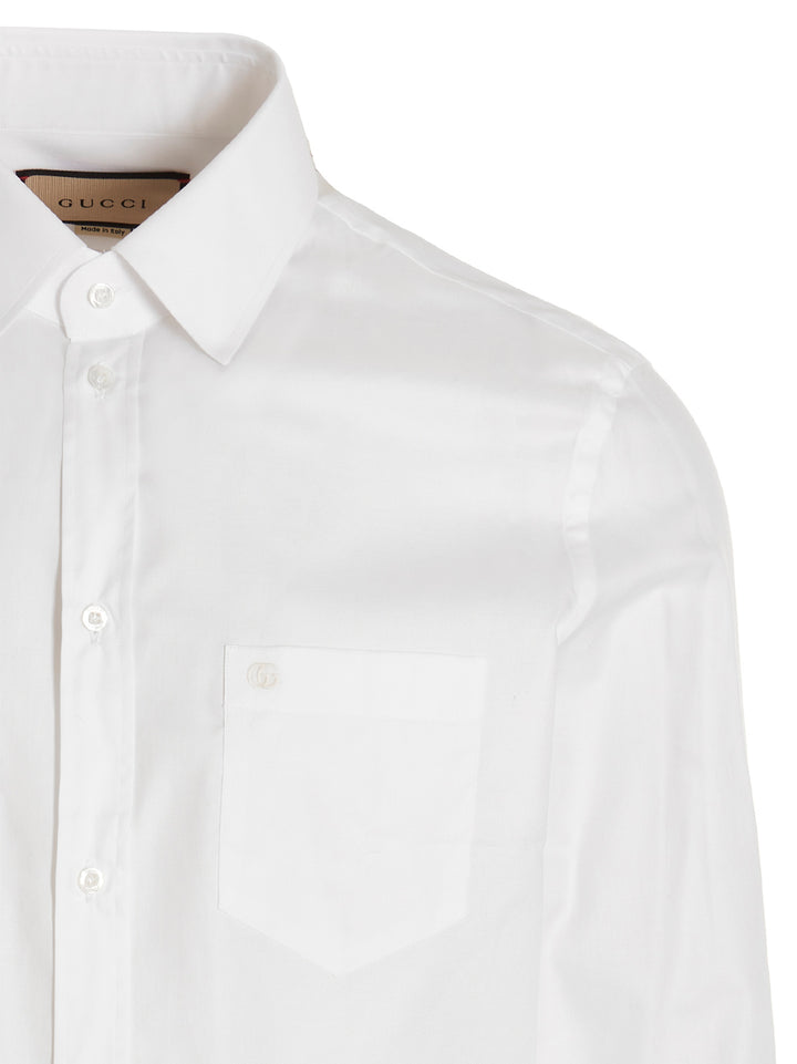 Gucci Embroidered Logo Shirt Shirt and Blouse - White | 9da9e29b7919290e592eeecffbe4160e1036d432