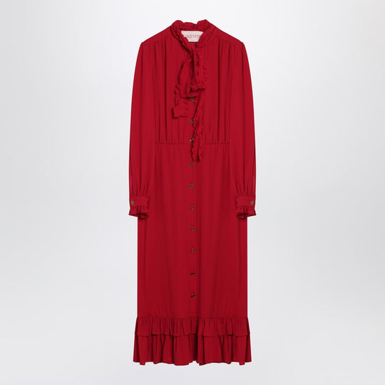 Red Dress With Ruffled Bow