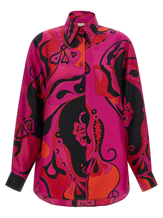 Patterned Silk Shirt Shirt And Blouse Fuchsia