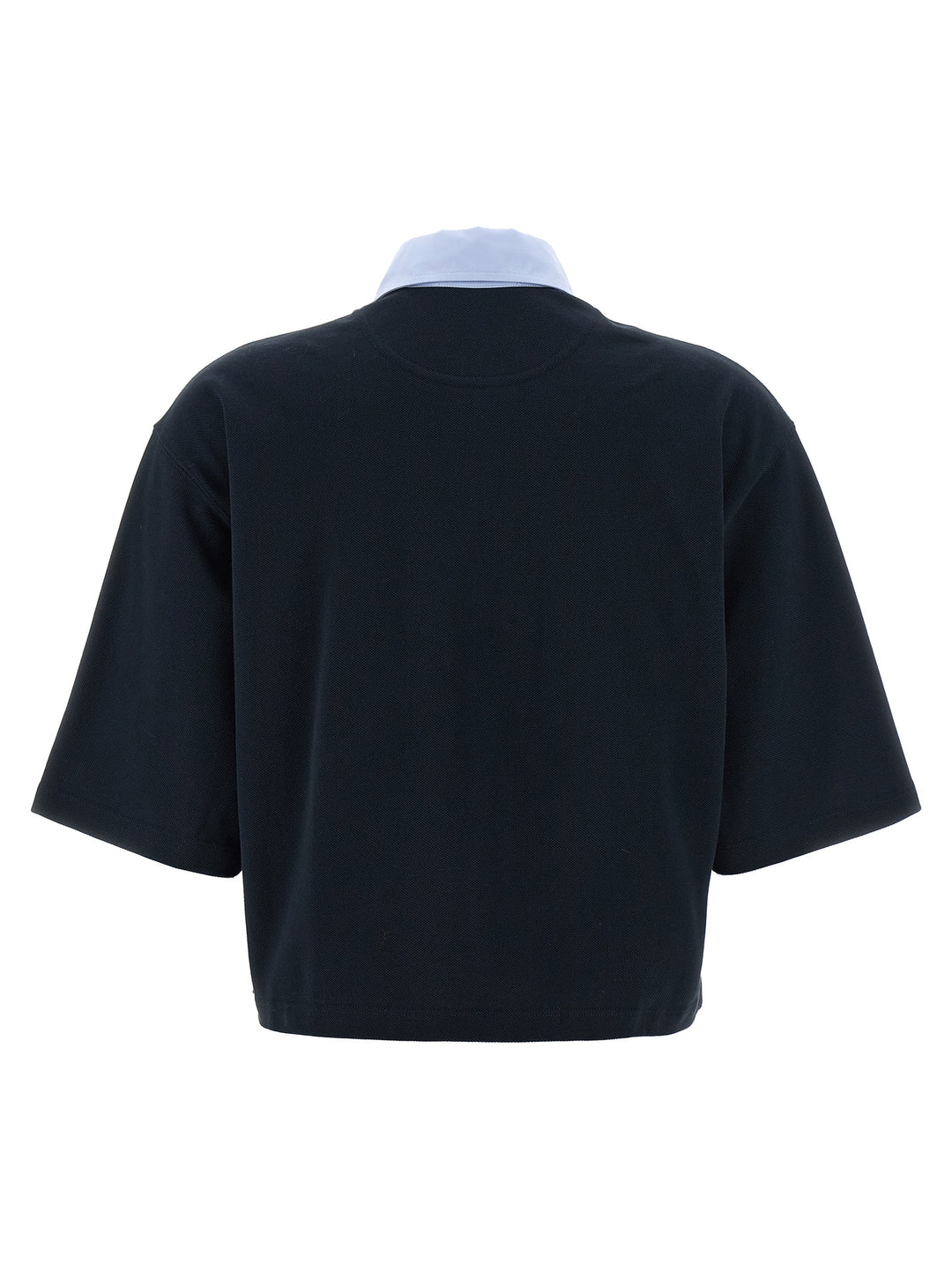 Stella Mccartney Cropped Piquet Polo - Blue | 3cb3e94107f5fdb780c7ebe1dd529056dde489dc