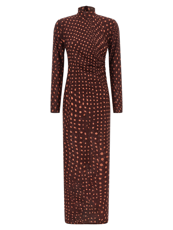 Stella Mccartney Polka Dot Mesh Dress Dresses - Bordeaux | 37ce61e7a95c3f9fd3421f9d36e8964c999aceb2