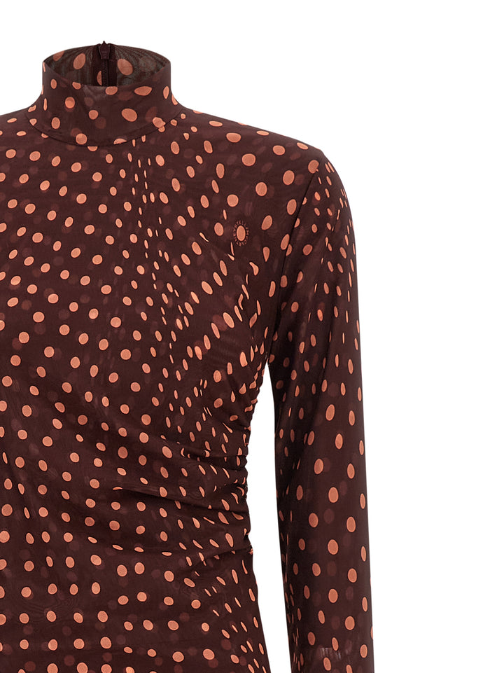 Stella Mccartney Polka Dot Mesh Dress Dresses - Bordeaux | cf73876411457982c64e3bd32ee5c1211d3612b2