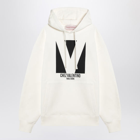 Ivory Sweatshirt With Chez Valentino Print
