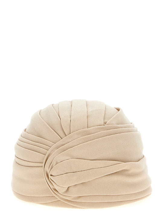 Valentino Garavani Wool Rigid Turban Hats Beige