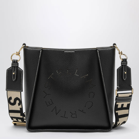 Square Black Crossbody Bag With Logo