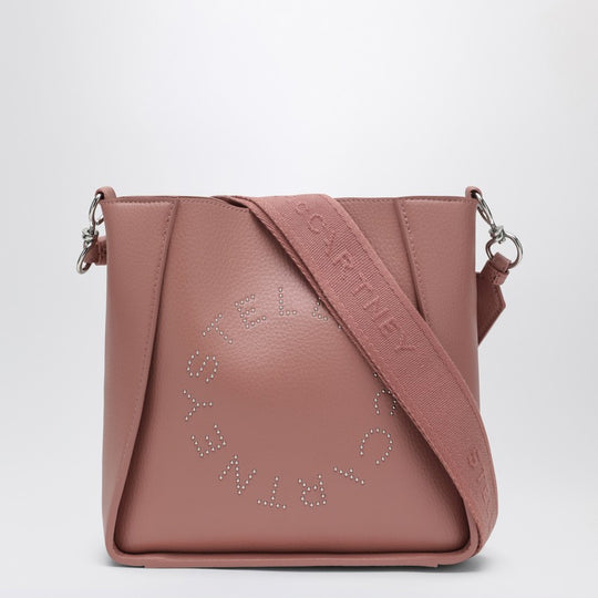 Square Pink Crossbody Bag With Logo