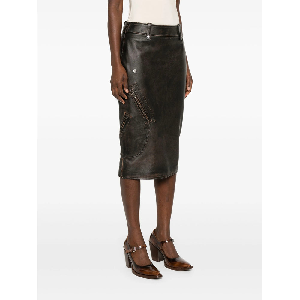 Alexander Mcqueen Leather Skirts - Brown, Black | dbb7f63aca75ed630d9d0f8ec2a98dc357965e58