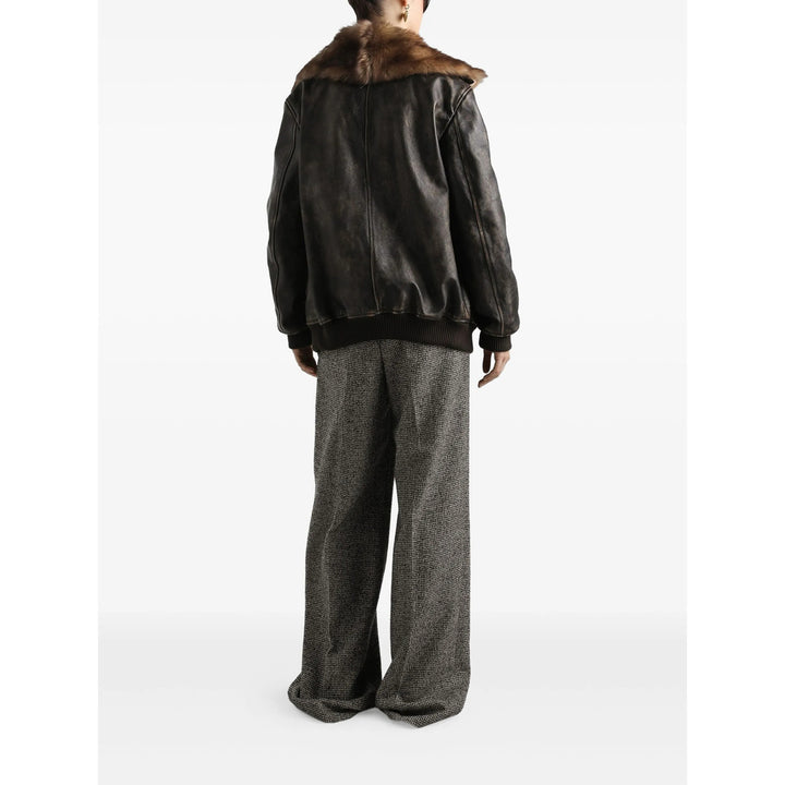 Dolce & Gabbana Leather Outerwears - Brown | f39e1d6da4fd97fd9b925af67a18099a511baa69