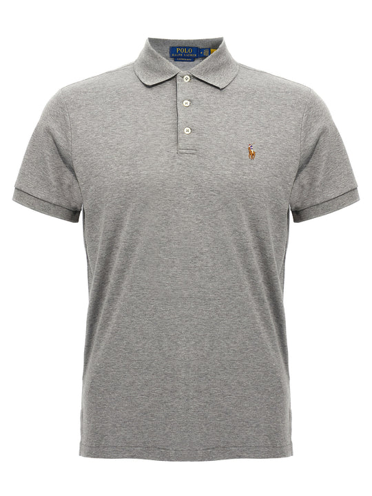 Logo Embroidery Shirt Polo Gray