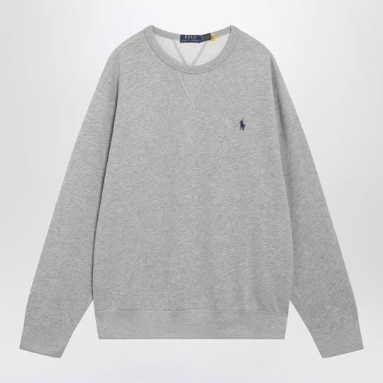 Grey Cotton-Blend Crewneck Sweatshirt
