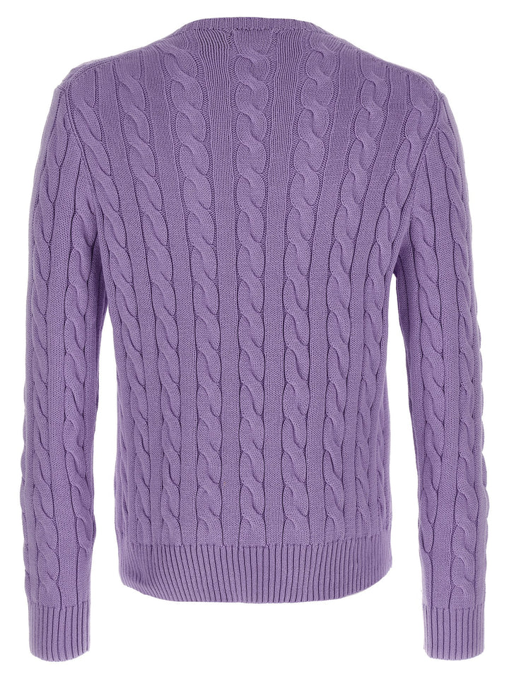 Polo Ralph Lauren Cotton Braided Sweater Sweaters and Cardigans - Purple | 90501ddc7fd8abf589e65fd972d500c8ec66383f