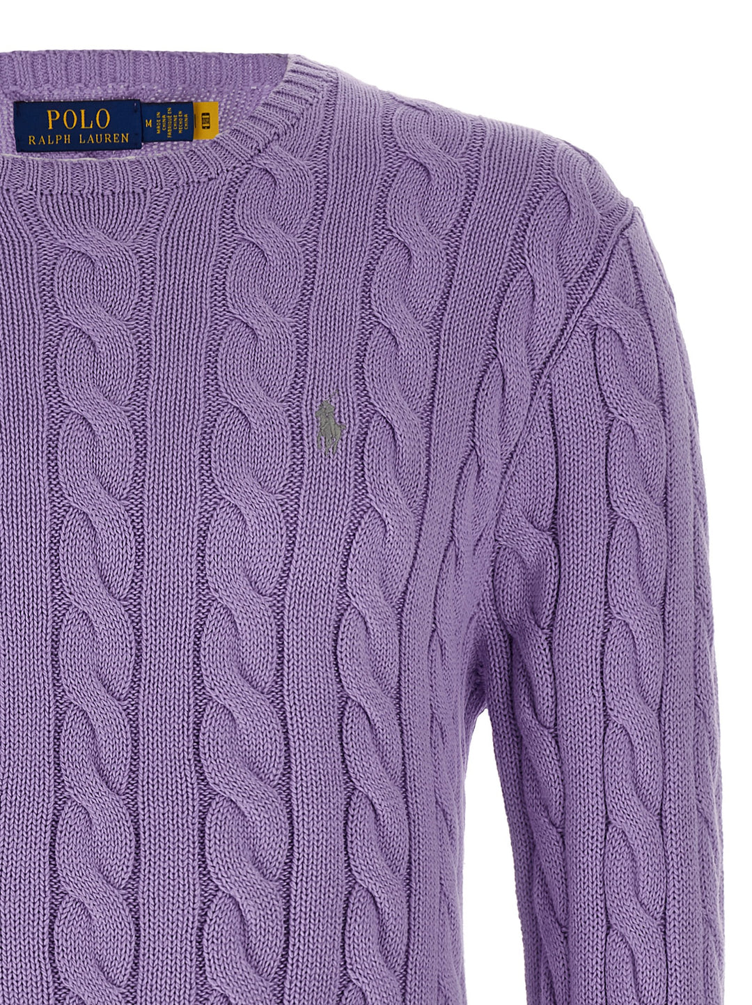 Polo Ralph Lauren Cotton Braided Sweater Sweaters and Cardigans - Purple | f9edb5150c65eb9274dda287ed1da066b037b6a6