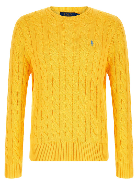 Cotton Braided Sweater Sweaters And Cardigans Yellow