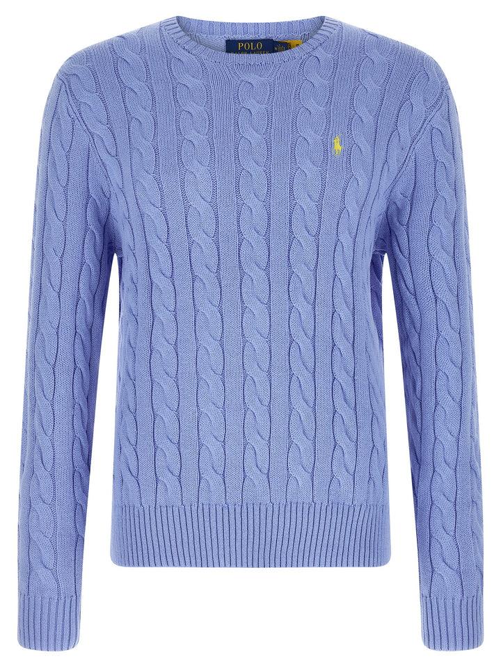 Polo Ralph Lauren Cotton Braided Sweater Sweaters and Cardigans - Light Blue | 540b89f4df8283fe2052a604dd14fc9baaa9f7bc