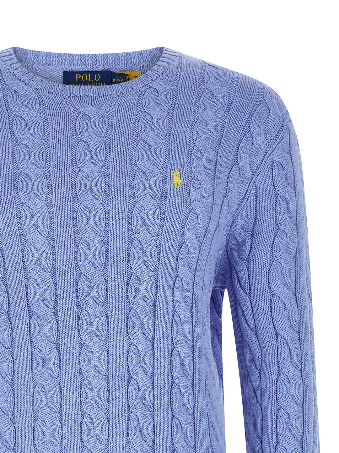 Polo Ralph Lauren Cotton Braided Sweater Sweaters and Cardigans - Light Blue | 83f7bf77b81b6a8b1b828c45a0646a14de55151a