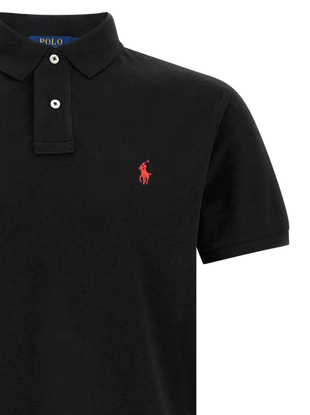 Polo Ralph Lauren Logo Embroidery  Shirt Polo - Black | c424fb2bbe4ea614616531f4aa098da02398a458