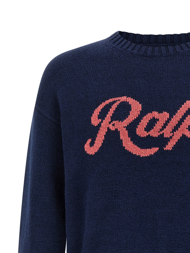 Polo Ralph Lauren Intarsia Logo Sweater Sweaters and Cardigans - Blue | 48eedd394e8eeb84cb68c66afad3243bba38ce43