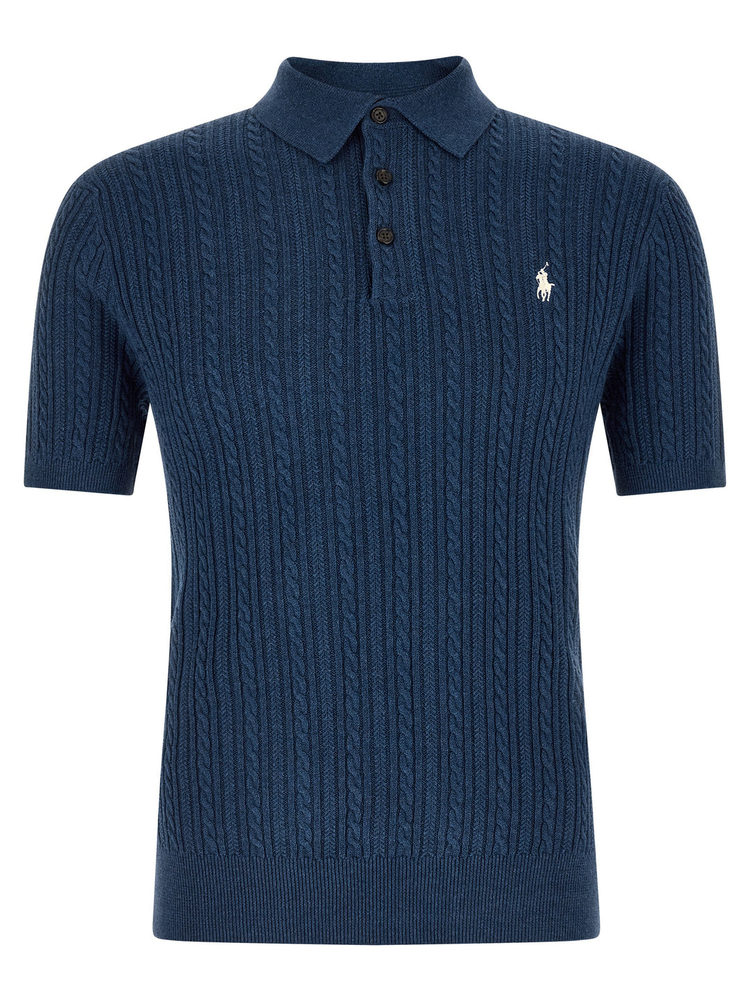 Polo Ralph Lauren Braided  Sweater Polo - Blue | cbdad3ce5531e8b0b080a472103e047d49f2511a