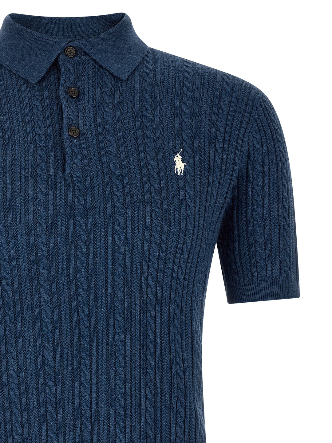 Polo Ralph Lauren Braided  Sweater Polo - Blue | 521b6797f351a1b7724c65bb04cd1d0f84725a70