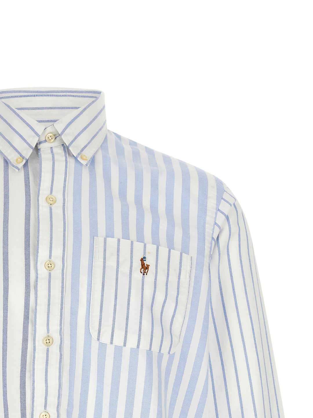 Polo Ralph Lauren Oxford Patchwork Shirt Shirt and Blouse - Light Blue | 1a8c822bf2c4cca17a714d53502ccc4190d03ae6