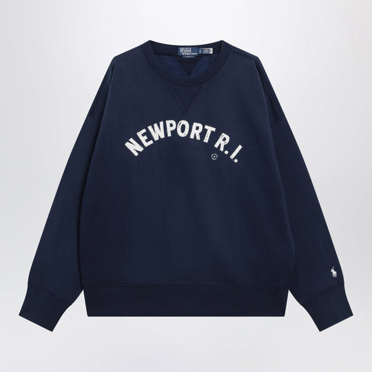 Navy Sweatshirt With Embroidery Vintage-Fit