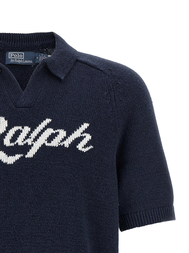 Polo Ralph Lauren Intarsia Logo Sweater Sweaters and Cardigans - Blue | d1e97f9dc31439269dd65b6aa6c21d514e383713