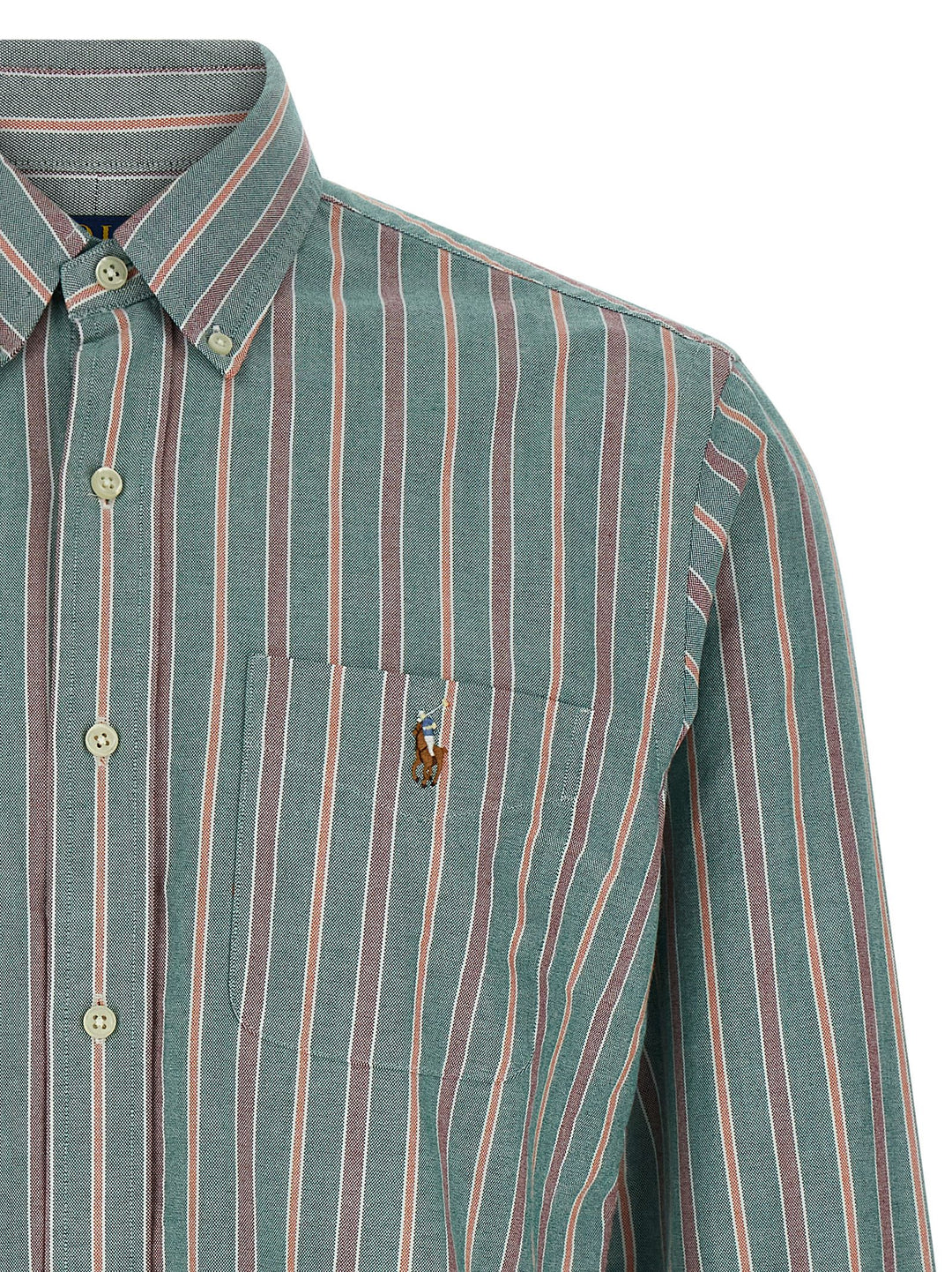 Polo Ralph Lauren Button-Down Striped Shirt Shirt and Blouse - Green | e4e8adad64fbac6ff9cd0df9cbddaf0d87c8c0fd