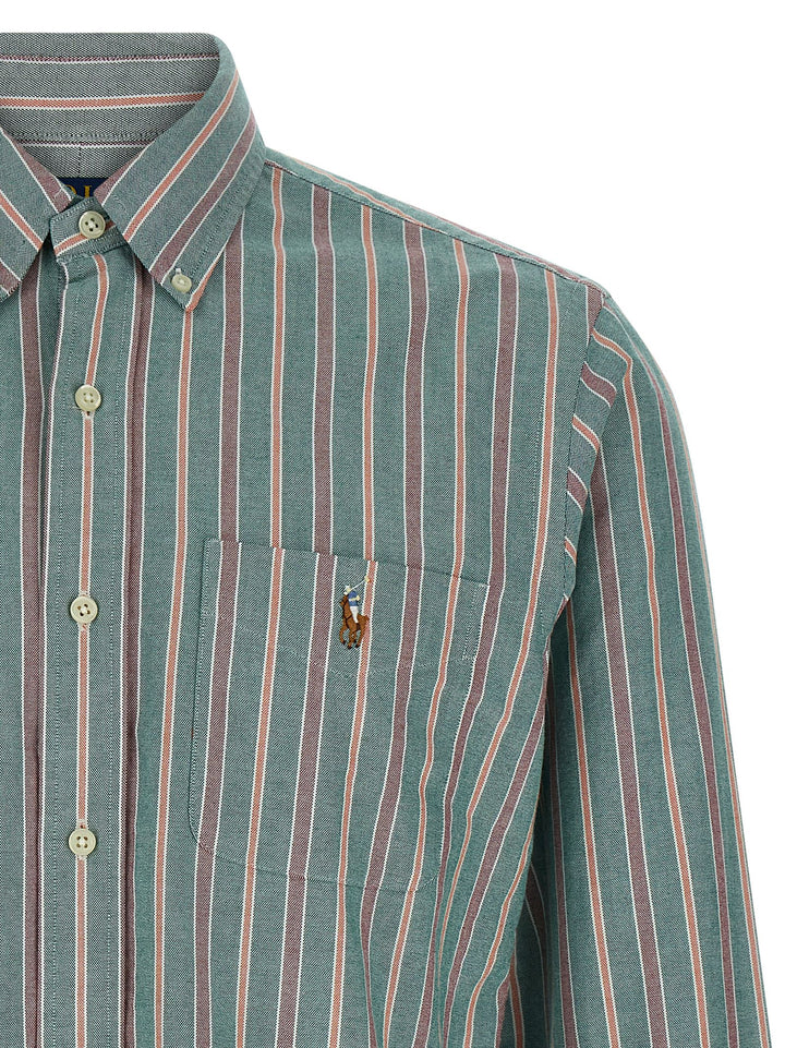 Polo Ralph Lauren Button-Down Striped Shirt Shirt and Blouse - Green | e4e8adad64fbac6ff9cd0df9cbddaf0d87c8c0fd