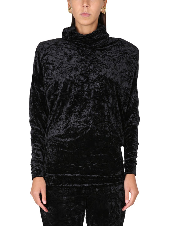 Velvet Turtleneck Top