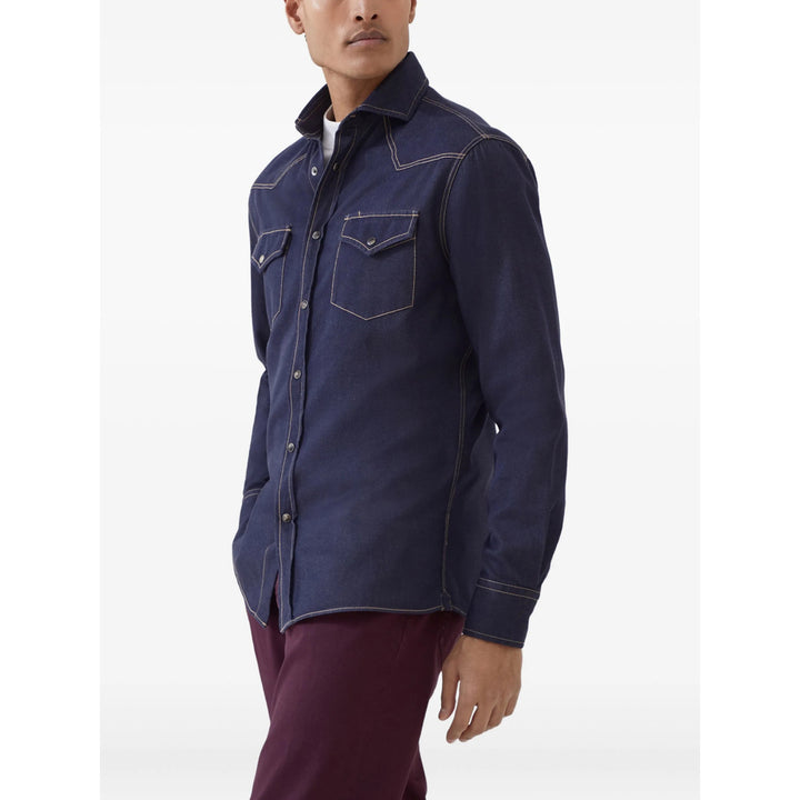 Brunello Cucinelli Shirts - Blue | 03b58f67f38efb15eacfb4f411551530e78e5133