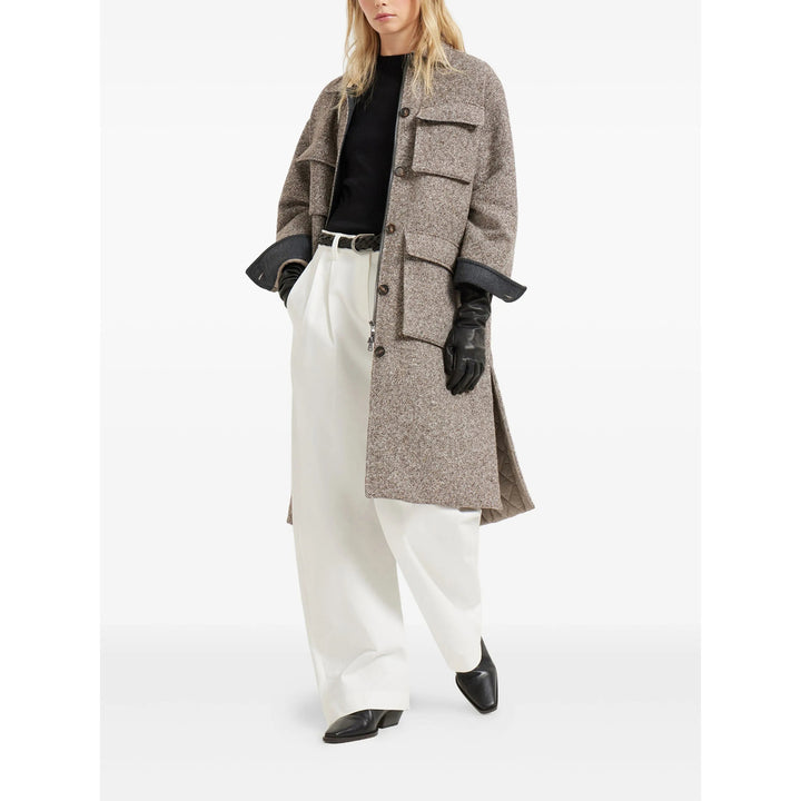 Brunello Cucinelli Coats - Brown | ea8a505238f1bccdd868de5694e5bd402501a566