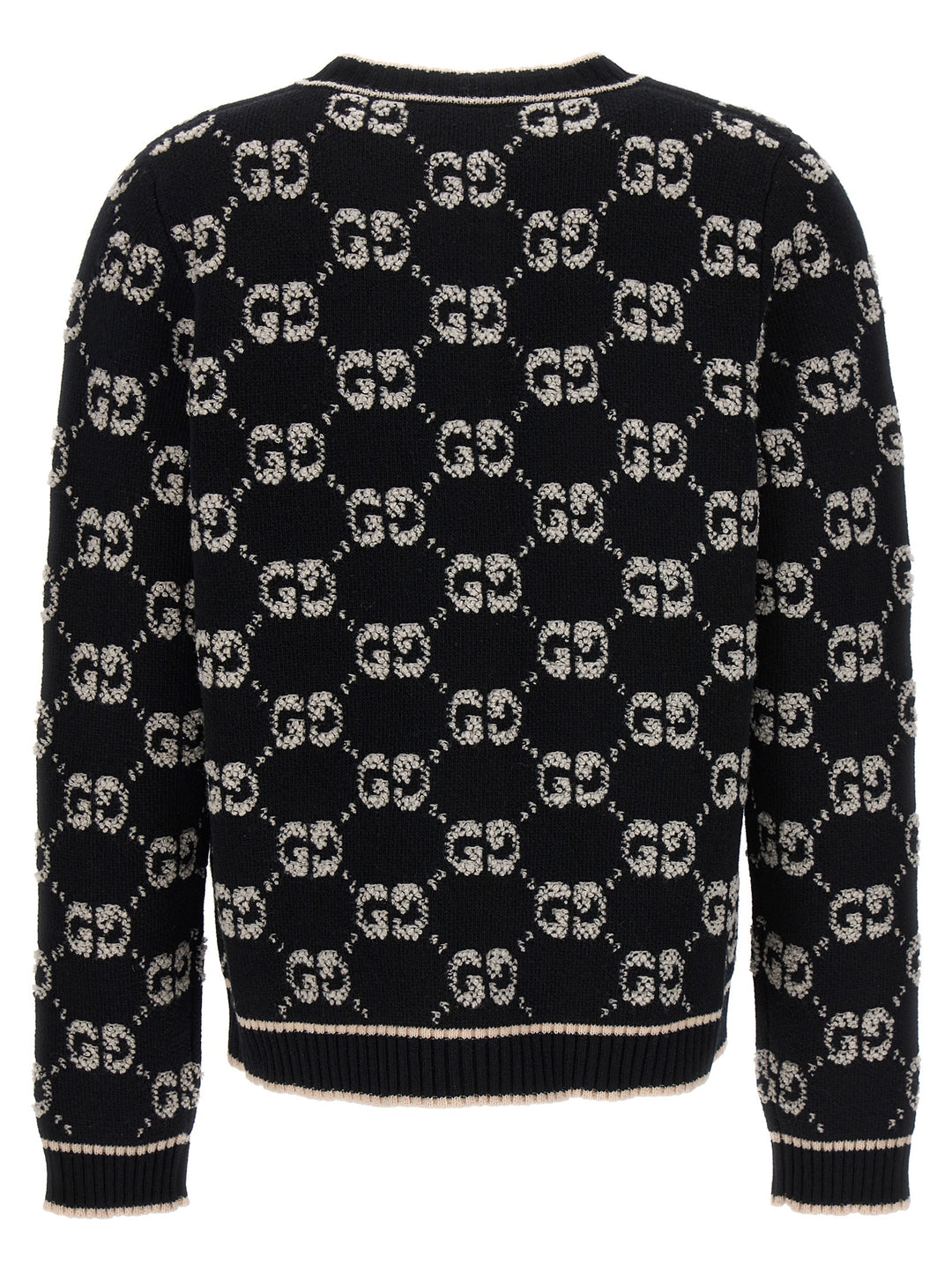 Gucci Cardigan Logo Gg Sweaters and Cardigans - White/Black | fcf80140b80baa8e2490cfc3c990653d3c8ee500